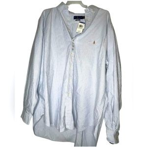 Ralph and Lauren classic fit blue white button down
